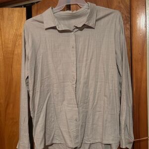 Light Gray/Cream Button-Up Shirt